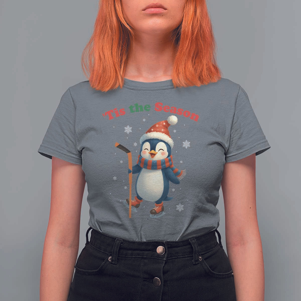 Cute Penguin Tis The Season T Shirt For Women Funny Christmas Gift For Holiday Fans - Wonder Print Shop