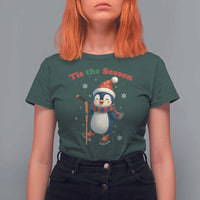 Cute Penguin Tis The Season T Shirt For Women Funny Christmas Gift For Holiday Fans - Wonder Print Shop