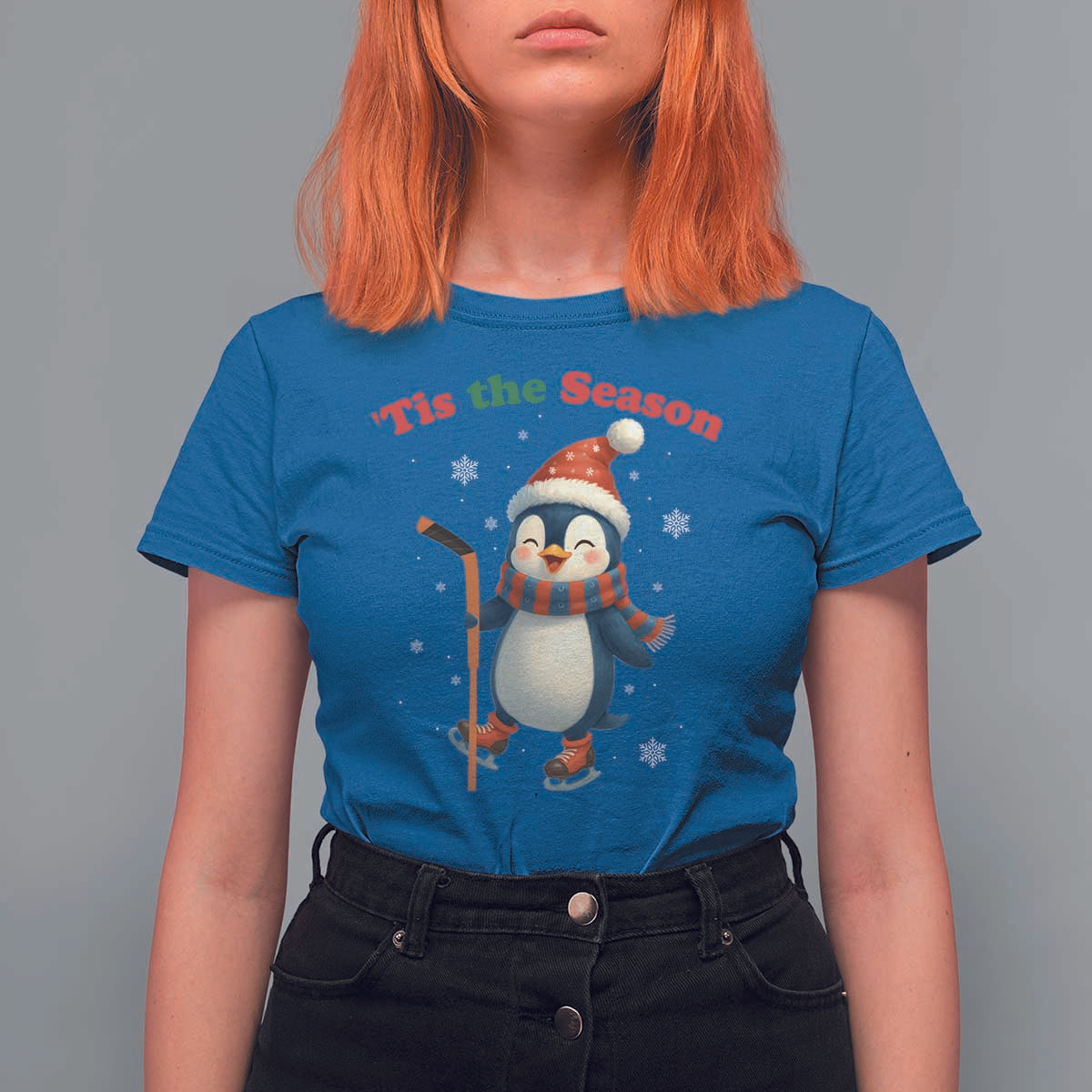 Cute Penguin Tis The Season T Shirt For Women Funny Christmas Gift For Holiday Fans - Wonder Print Shop