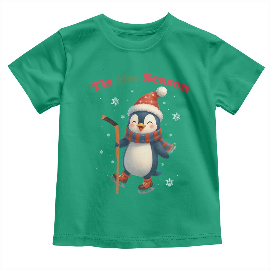 Cute Penguin Tis The Season Toddler T Shirt Funny Christmas Gift For Holiday Fans - Wonder Print Shop