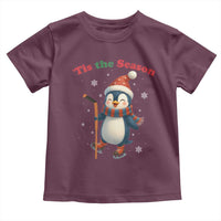 Cute Penguin Tis The Season Toddler T Shirt Funny Christmas Gift For Holiday Fans - Wonder Print Shop