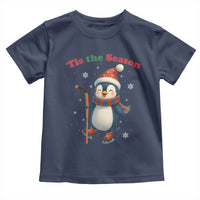 Cute Penguin Tis The Season Toddler T Shirt Funny Christmas Gift For Holiday Fans - Wonder Print Shop