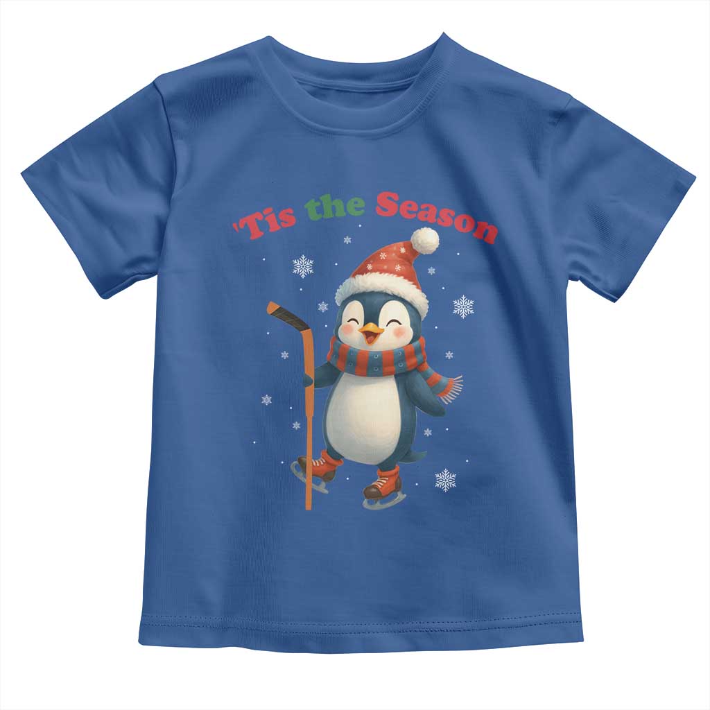 Cute Penguin Tis The Season Toddler T Shirt Funny Christmas Gift For Holiday Fans - Wonder Print Shop