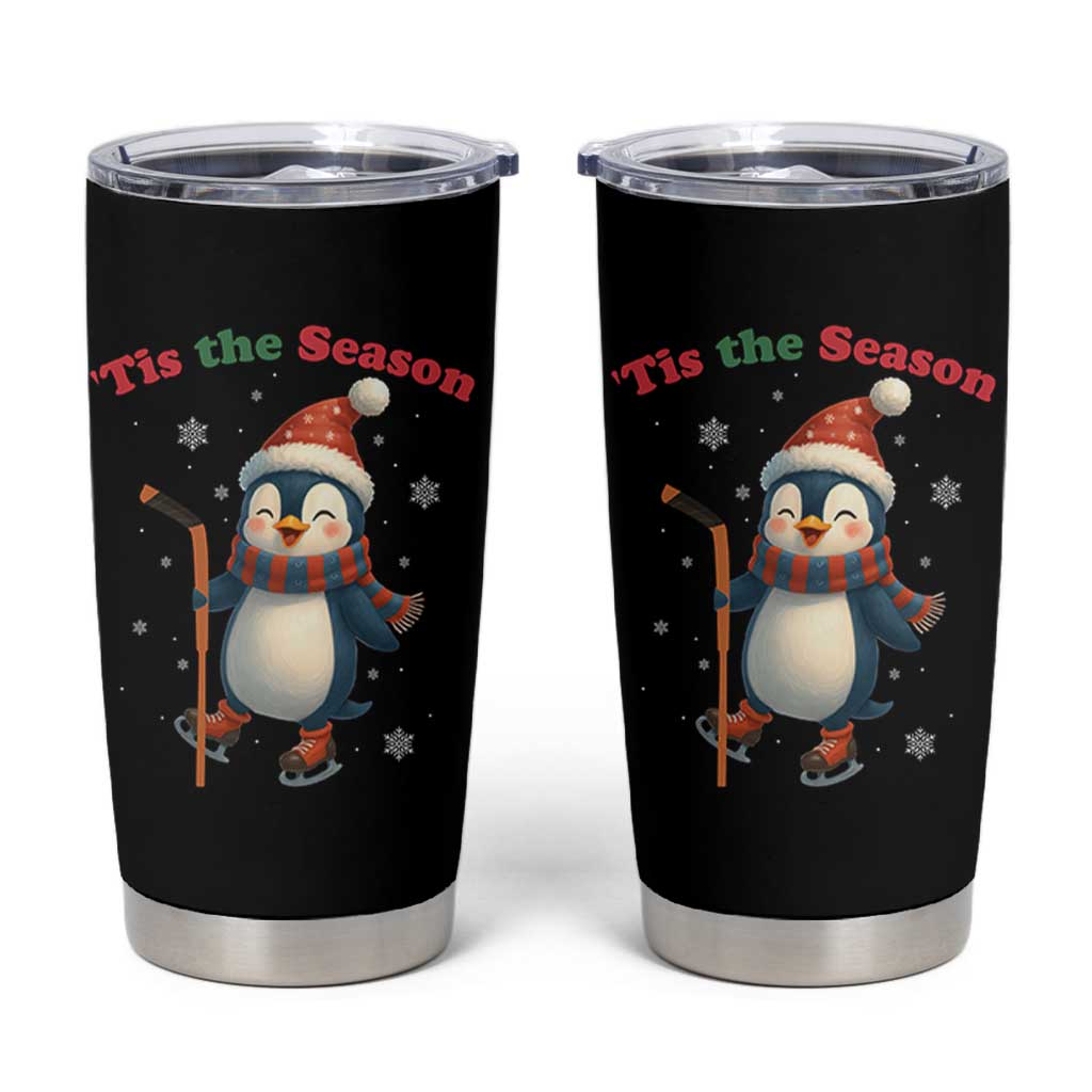 Cute Penguin Tis The Season Tumbler Cup Funny Christmas Gift For Holiday Fans - Wonder Print Shop