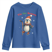 Cute Penguin Tis The Season Youth Sweatshirt Funny Christmas Gift For Holiday Fans - Wonder Print Shop