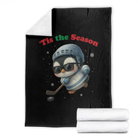 Penguin On Ice Tis The Season Throw Blanket Funny Christmas Gift - Wonder Print Shop