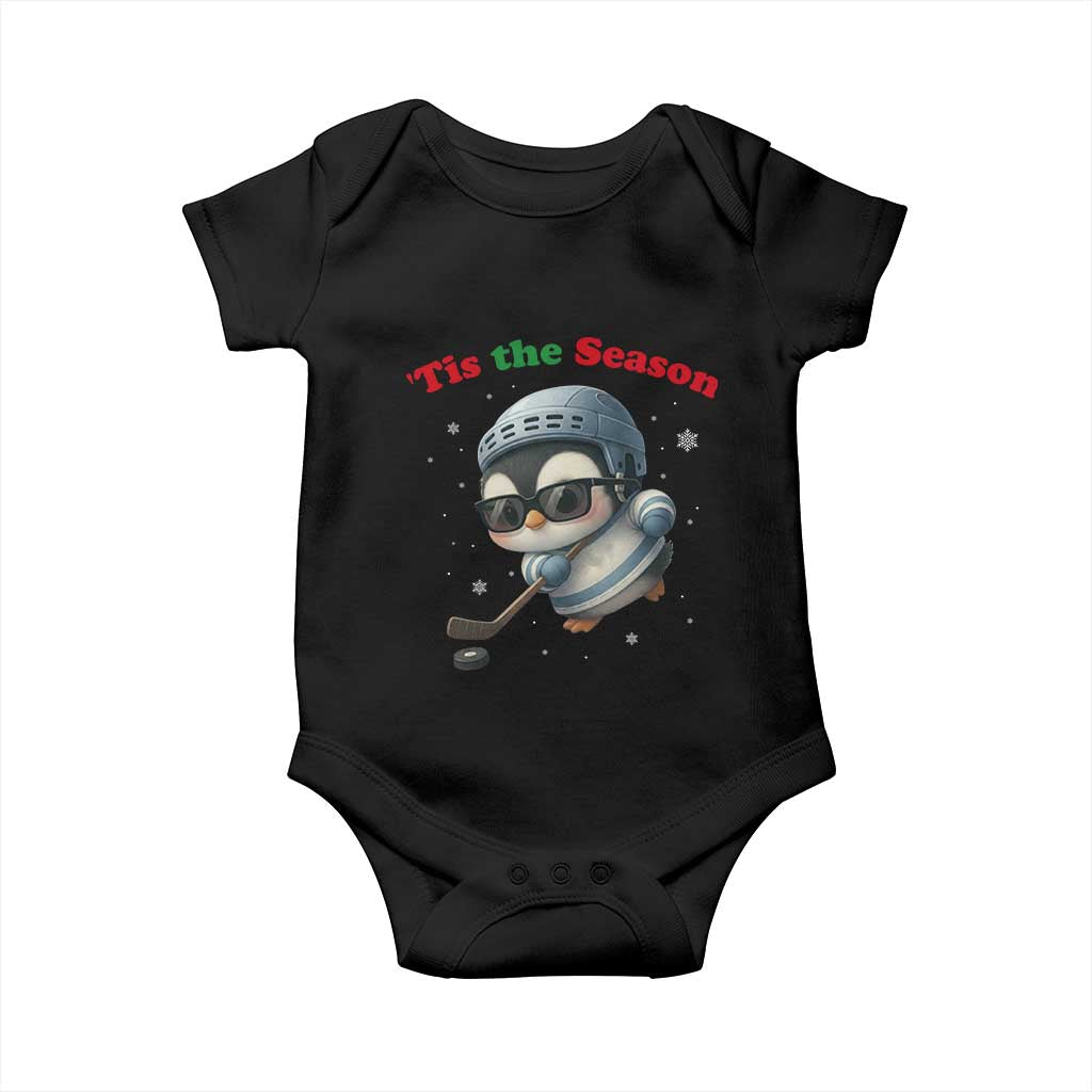 Penguin On Ice Tis The Season Baby Onesie Funny Christmas Gift - Wonder Print Shop