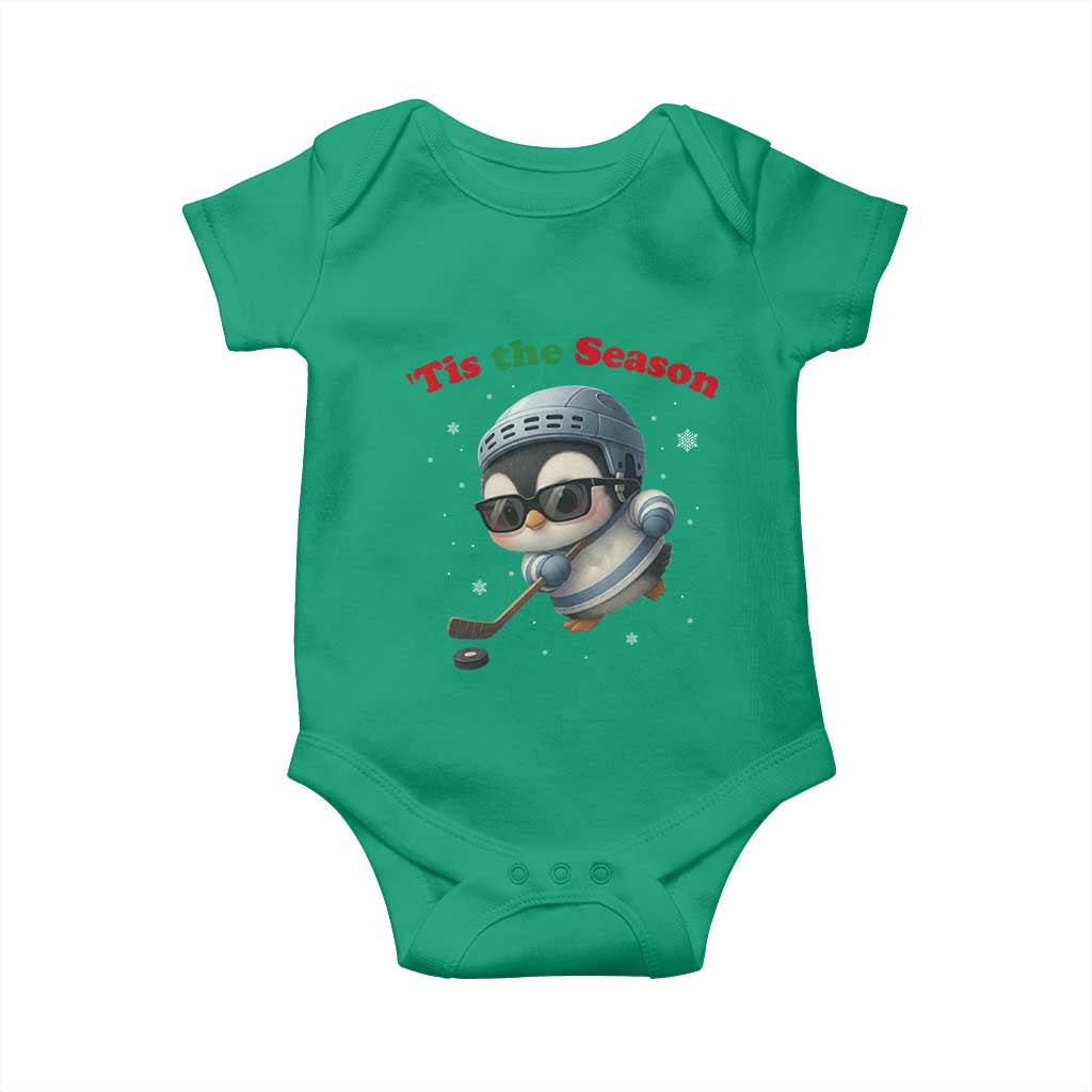 Penguin On Ice Tis The Season Baby Onesie Funny Christmas Gift - Wonder Print Shop
