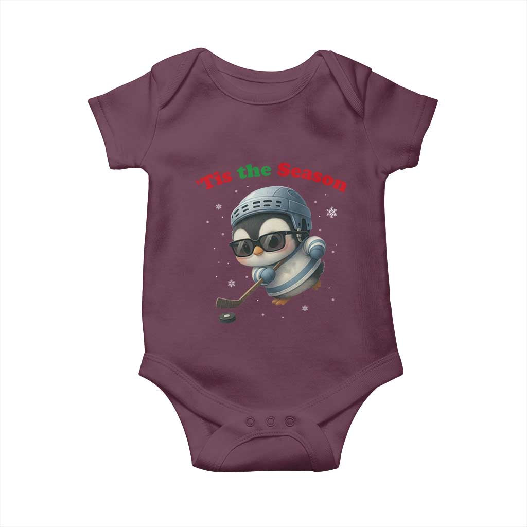 Penguin On Ice Tis The Season Baby Onesie Funny Christmas Gift - Wonder Print Shop