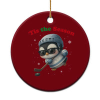 Penguin On Ice Tis The Season Ceramic Ornament Funny Christmas Gift - Wonder Print Shop