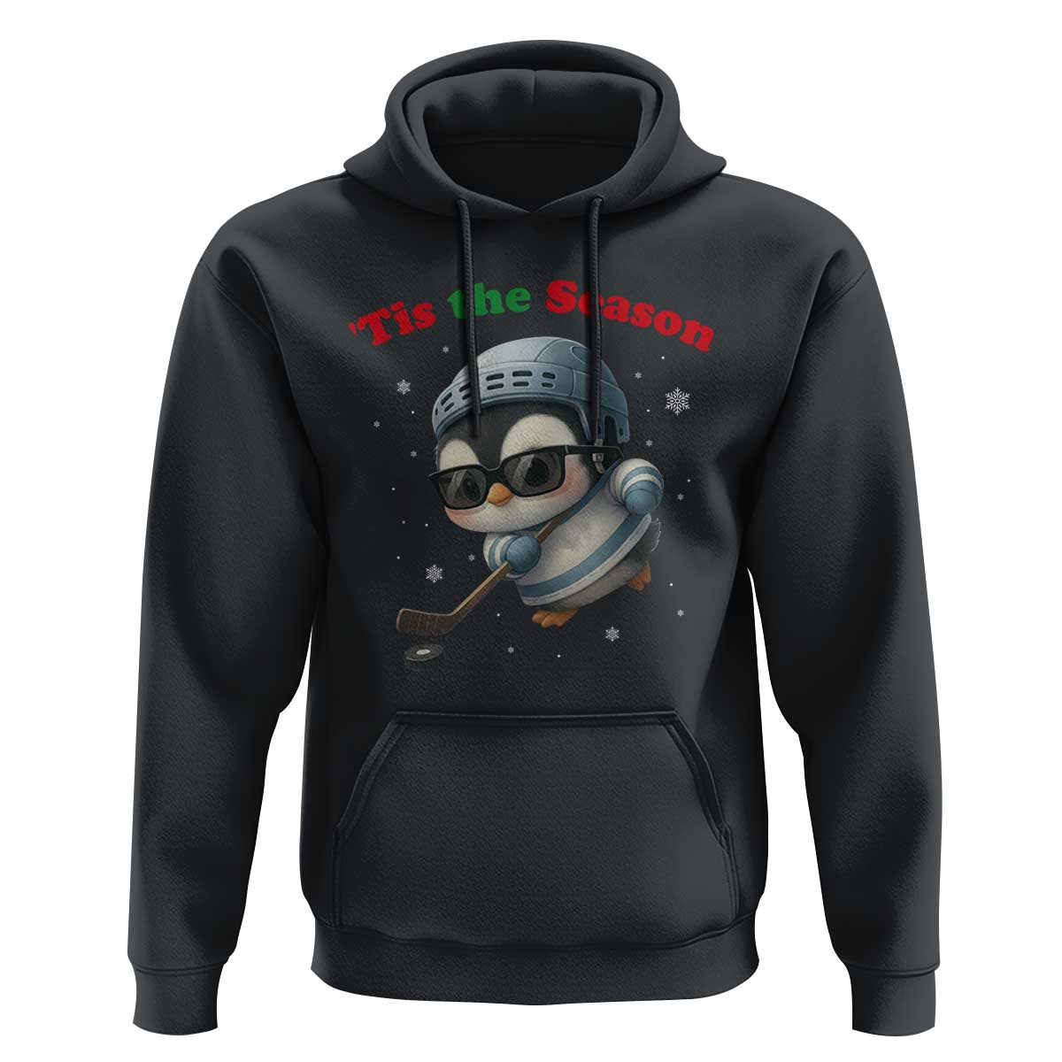 Penguin On Ice Tis The Season Hoodie Funny Christmas Gift - Wonder Print Shop