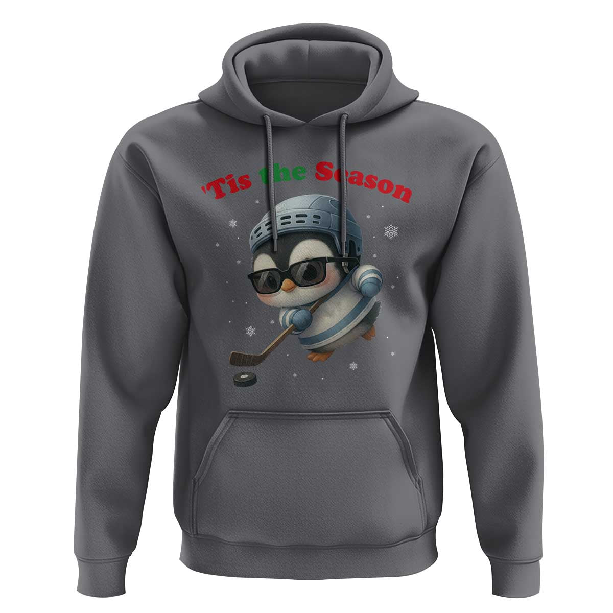 Penguin On Ice Tis The Season Hoodie Funny Christmas Gift - Wonder Print Shop