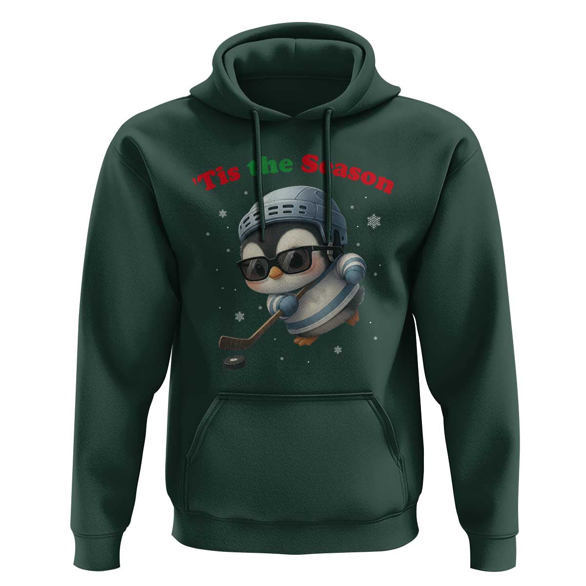 Penguin On Ice Tis The Season Hoodie Funny Christmas Gift - Wonder Print Shop