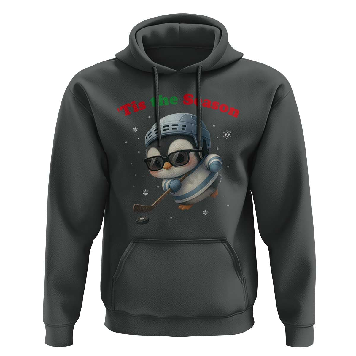 Penguin On Ice Tis The Season Hoodie Funny Christmas Gift - Wonder Print Shop