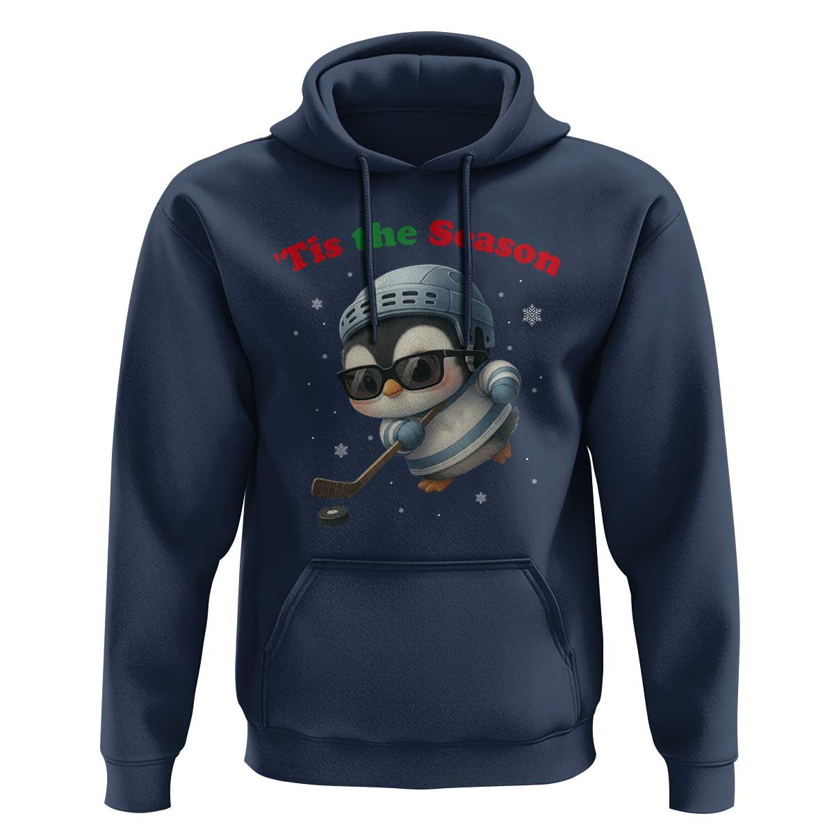 Penguin On Ice Tis The Season Hoodie Funny Christmas Gift - Wonder Print Shop