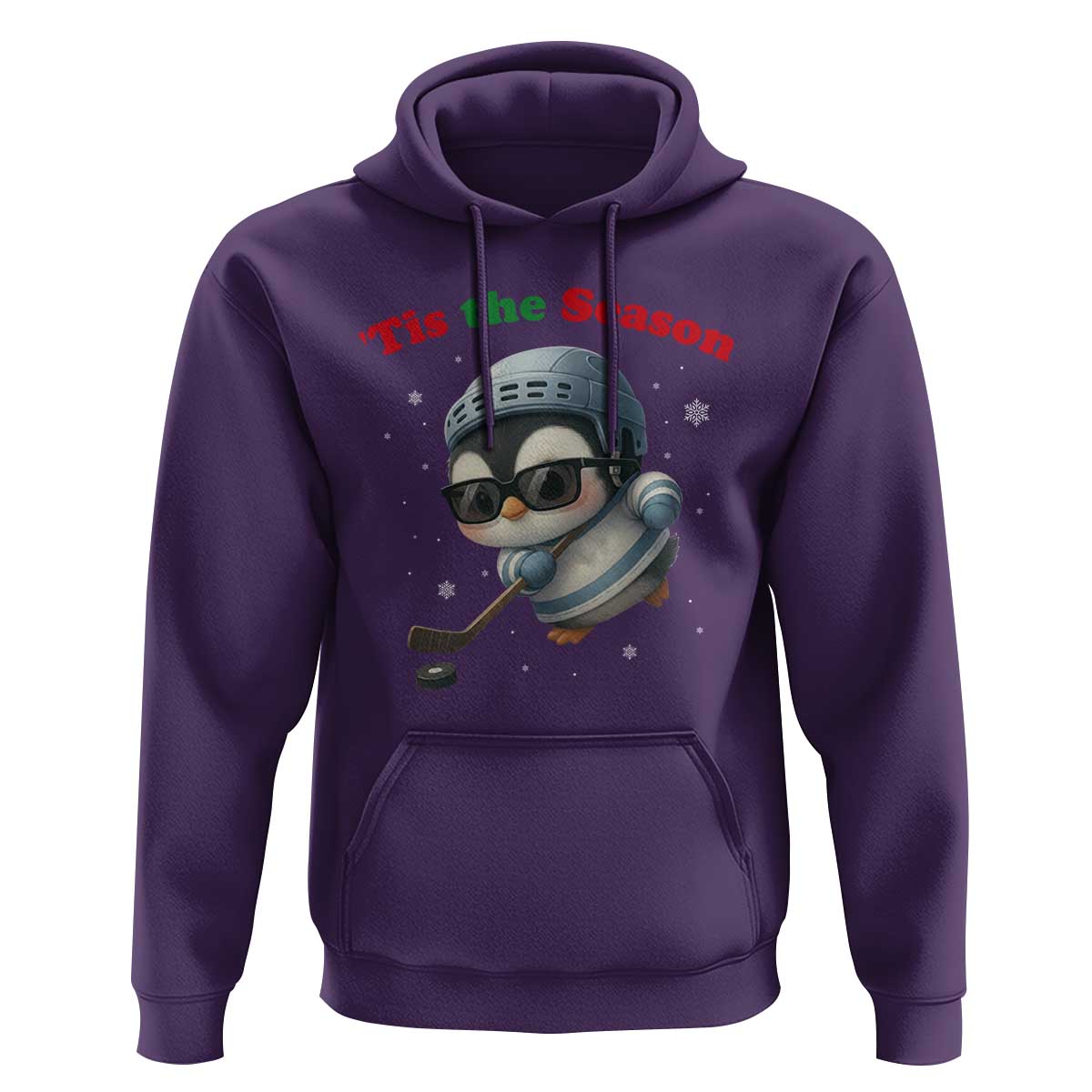 Penguin On Ice Tis The Season Hoodie Funny Christmas Gift - Wonder Print Shop