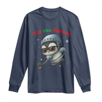 Penguin On Ice Tis The Season Long Sleeve Shirt Funny Christmas Gift - Wonder Print Shop