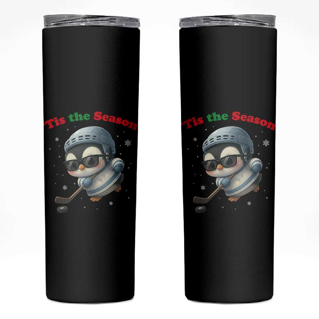 Penguin On Ice Tis The Season Skinny Tumbler Funny Christmas Gift - Wonder Print Shop