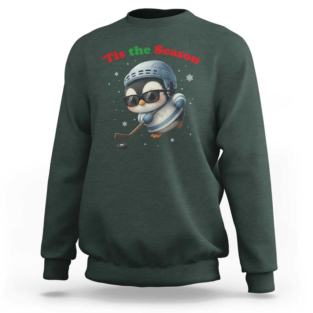 Penguin On Ice Tis The Season Sweatshirt Funny Christmas Gift - Wonder Print Shop