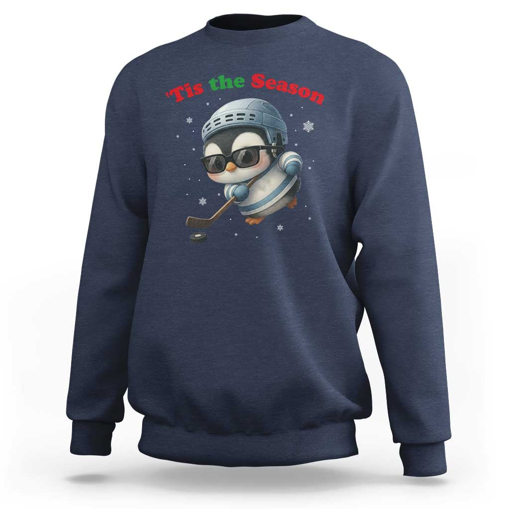 Penguin On Ice Tis The Season Sweatshirt Funny Christmas Gift - Wonder Print Shop