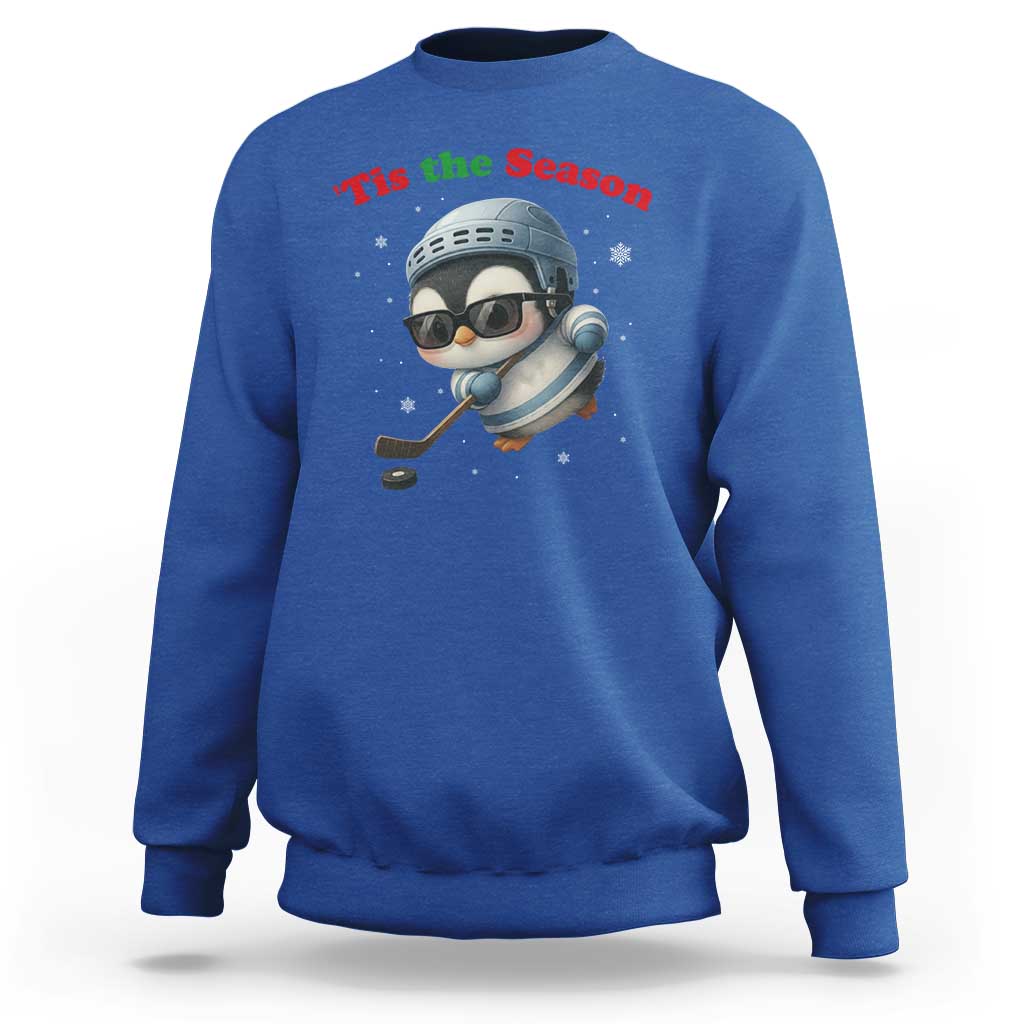 Penguin On Ice Tis The Season Sweatshirt Funny Christmas Gift - Wonder Print Shop