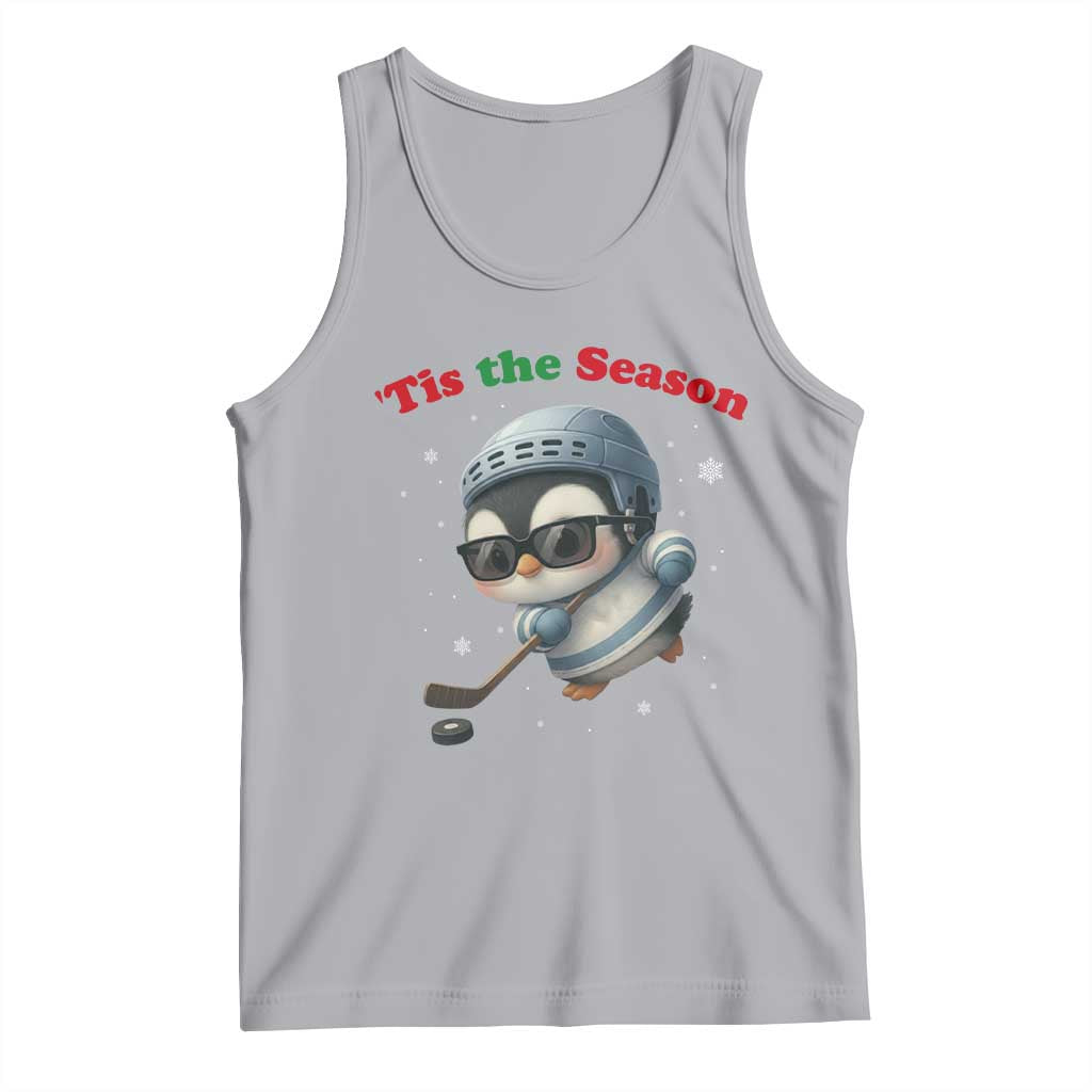 Penguin On Ice Tis The Season Tank Top Funny Christmas Gift - Wonder Print Shop