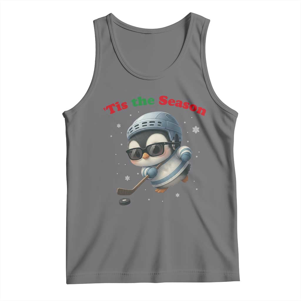 Penguin On Ice Tis The Season Tank Top Funny Christmas Gift - Wonder Print Shop