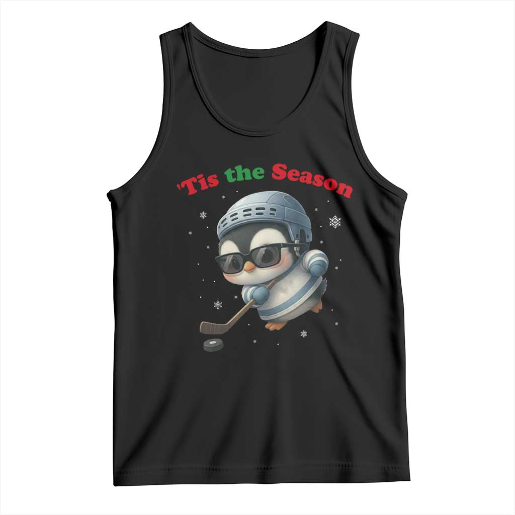 Penguin On Ice Tis The Season Tank Top Funny Christmas Gift - Wonder Print Shop