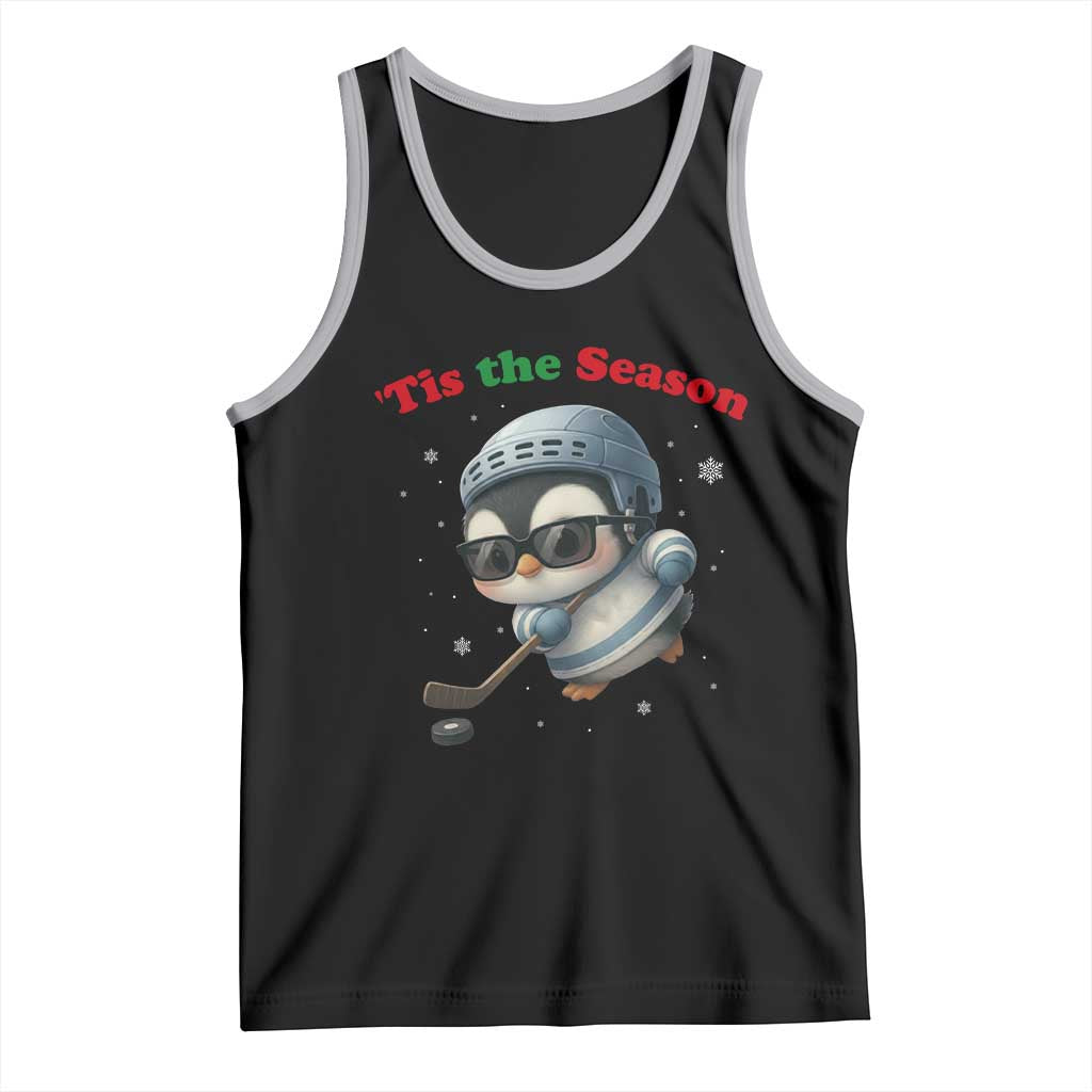 Penguin On Ice Tis The Season Tank Top Funny Christmas Gift - Wonder Print Shop