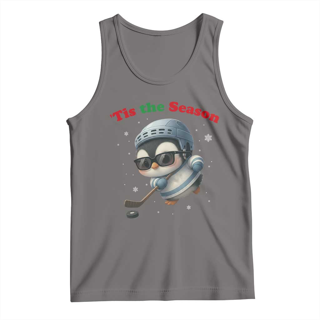 Penguin On Ice Tis The Season Tank Top Funny Christmas Gift - Wonder Print Shop