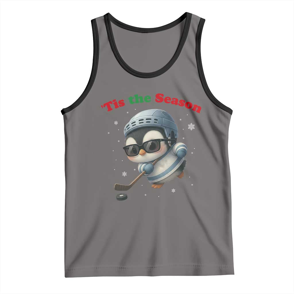 Penguin On Ice Tis The Season Tank Top Funny Christmas Gift - Wonder Print Shop