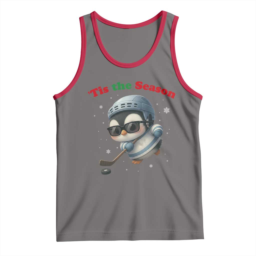Penguin On Ice Tis The Season Tank Top Funny Christmas Gift - Wonder Print Shop
