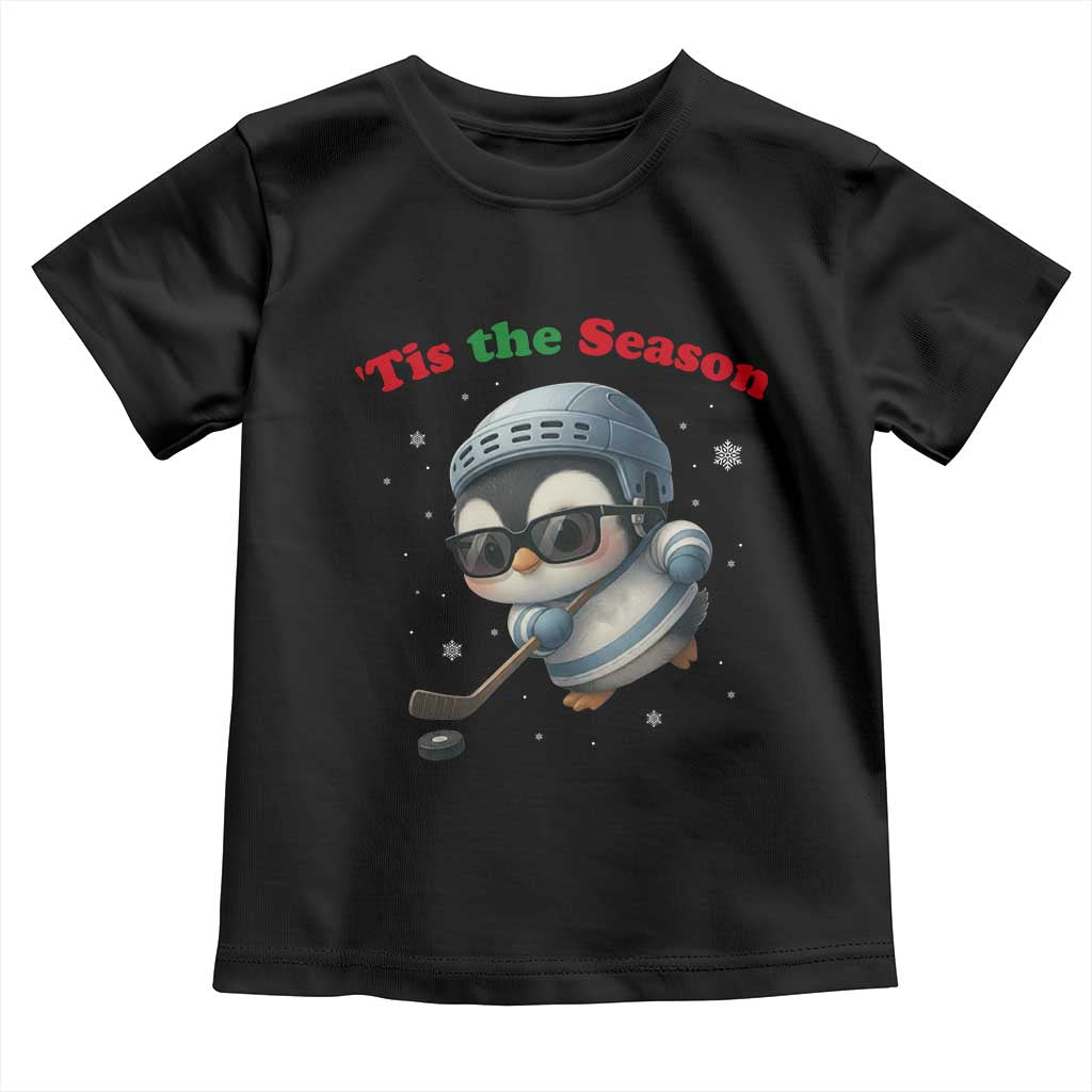 Penguin On Ice Tis The Season Toddler T Shirt Funny Christmas Gift - Wonder Print Shop