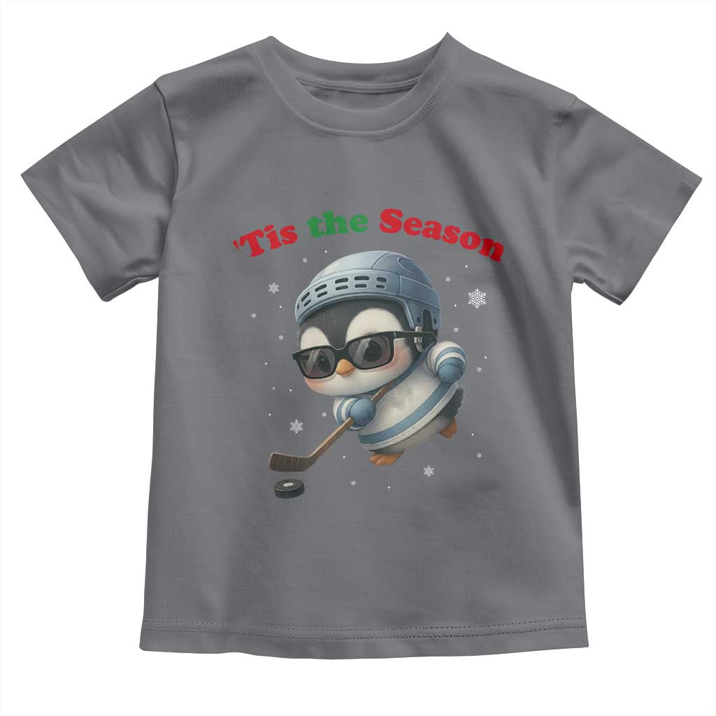Penguin On Ice Tis The Season Toddler T Shirt Funny Christmas Gift - Wonder Print Shop