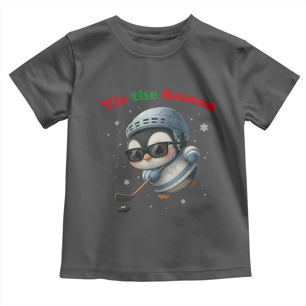 Penguin On Ice Tis The Season Toddler T Shirt Funny Christmas Gift - Wonder Print Shop