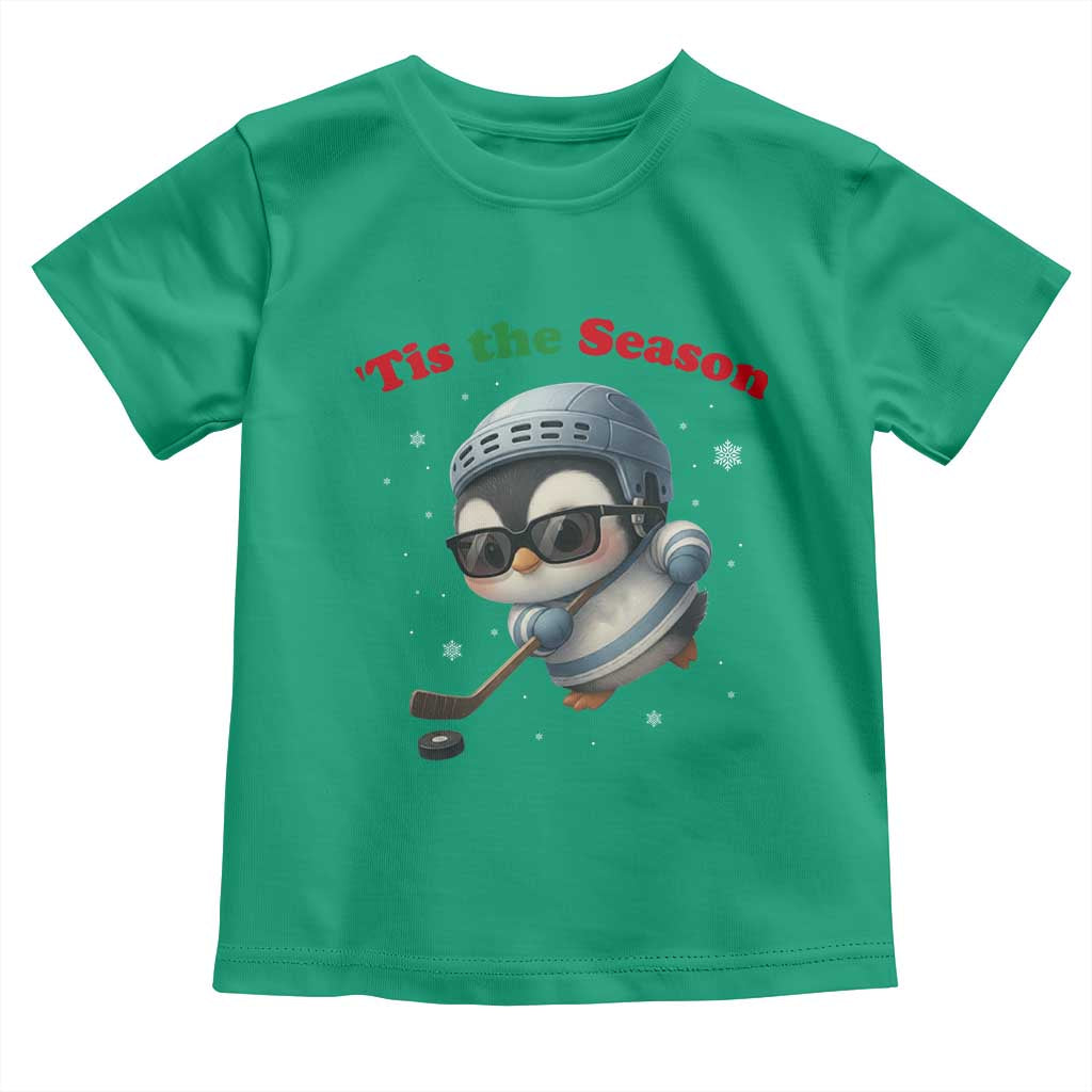 Penguin On Ice Tis The Season Toddler T Shirt Funny Christmas Gift - Wonder Print Shop