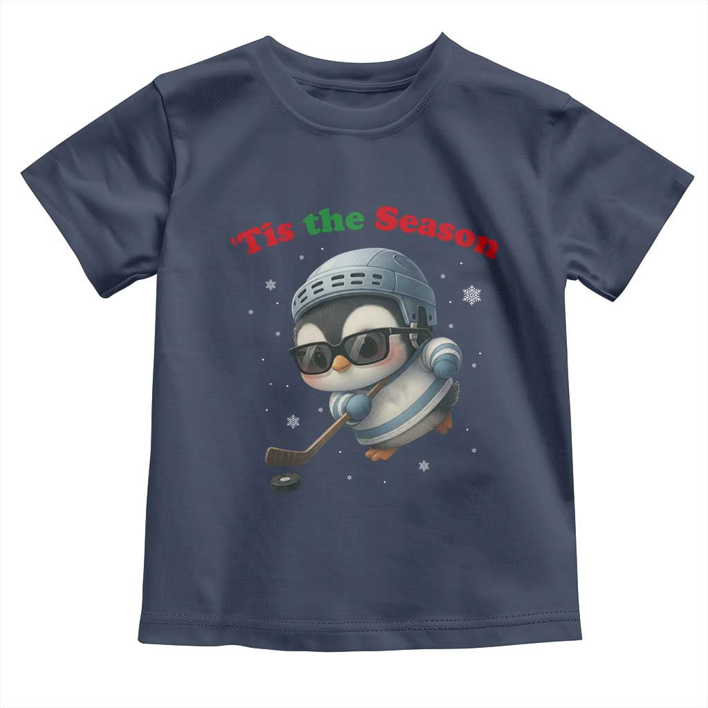 Penguin On Ice Tis The Season Toddler T Shirt Funny Christmas Gift - Wonder Print Shop