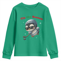 Penguin On Ice Tis The Season Youth Sweatshirt Funny Christmas Gift - Wonder Print Shop