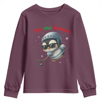 Penguin On Ice Tis The Season Youth Sweatshirt Funny Christmas Gift - Wonder Print Shop