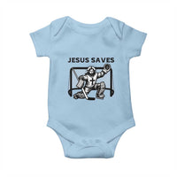 Funny Religious Ice Hockey Goalie Gift Baby Onesie Jesus Saves - Wonder Print Shop