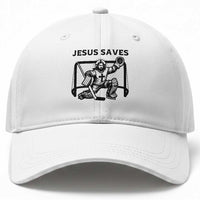 Funny Religious Ice Hockey Goalie Gift Baseball Cap Jesus Saves