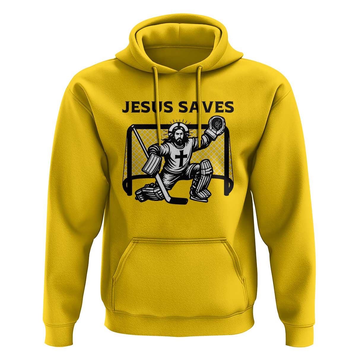 Funny Religious Ice Hockey Goalie Gift Hoodie Jesus Saves - Wonder Print Shop