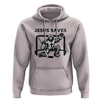 Funny Religious Ice Hockey Goalie Gift Hoodie Jesus Saves - Wonder Print Shop