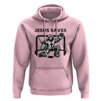 Funny Religious Ice Hockey Goalie Gift Hoodie Jesus Saves - Wonder Print Shop