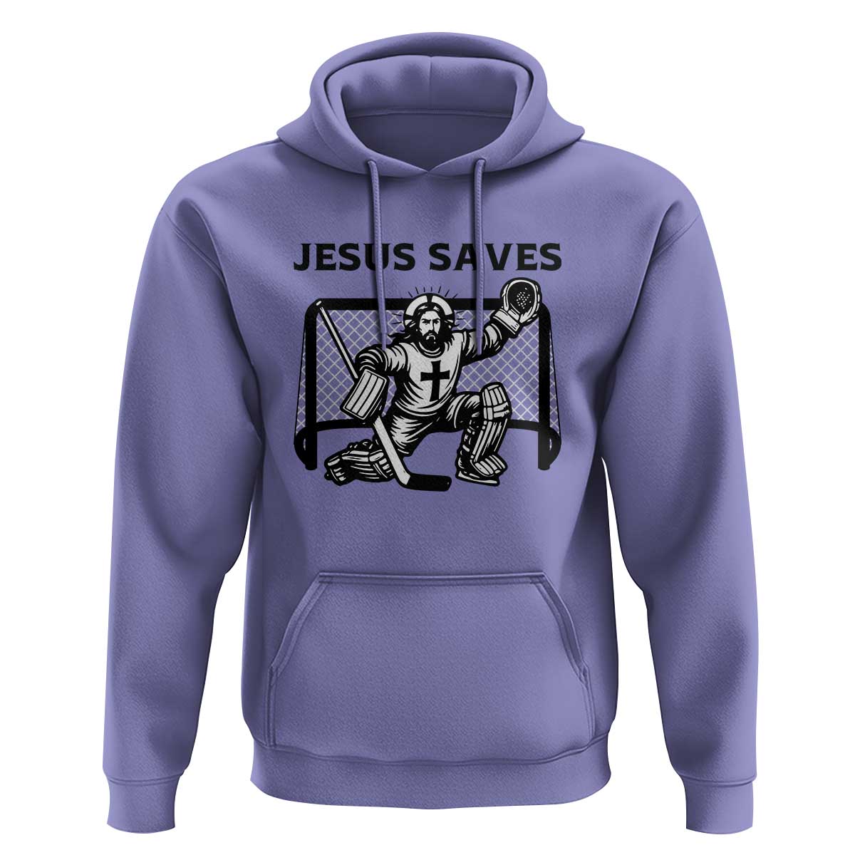 Funny Religious Ice Hockey Goalie Gift Hoodie Jesus Saves - Wonder Print Shop