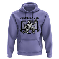 Funny Religious Ice Hockey Goalie Gift Hoodie Jesus Saves - Wonder Print Shop