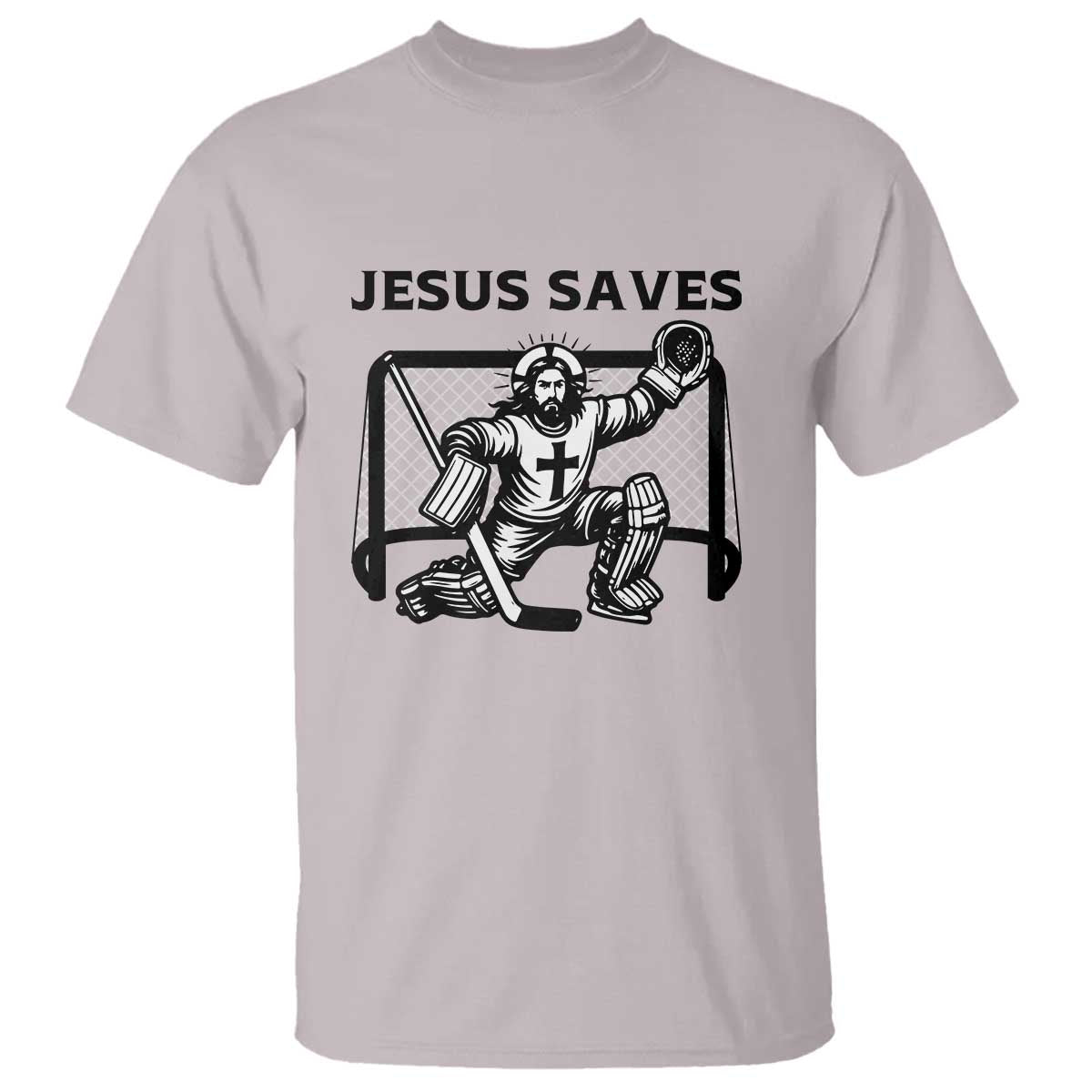 Funny Religious Ice Hockey Goalie Gift T Shirt Jesus Saves - Wonder Print Shop