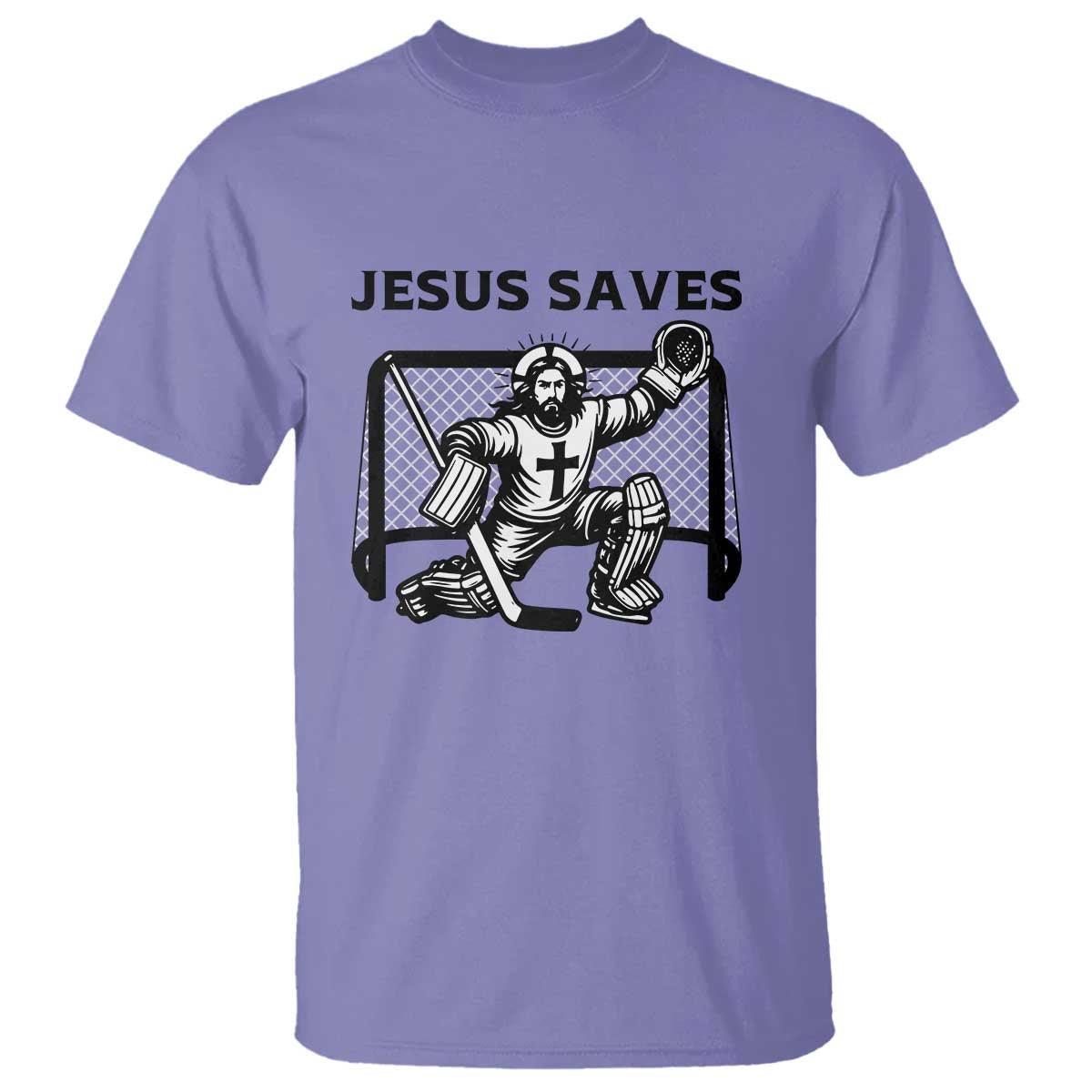 Funny Religious Ice Hockey Goalie Gift T Shirt Jesus Saves - Wonder Print Shop