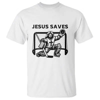 Funny Religious Ice Hockey Goalie Gift T Shirt Jesus Saves - Wonder Print Shop