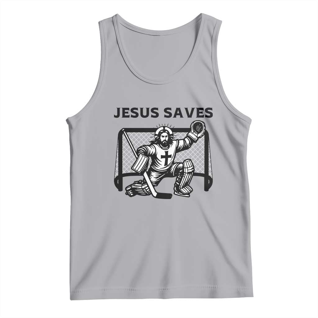 Funny Religious Ice Hockey Goalie Gift Tank Top Jesus Saves - Wonder Print Shop